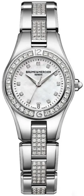 Baume and Mercier Mother of Pearl Diamond Stainless Steel Ladies Watch 10092