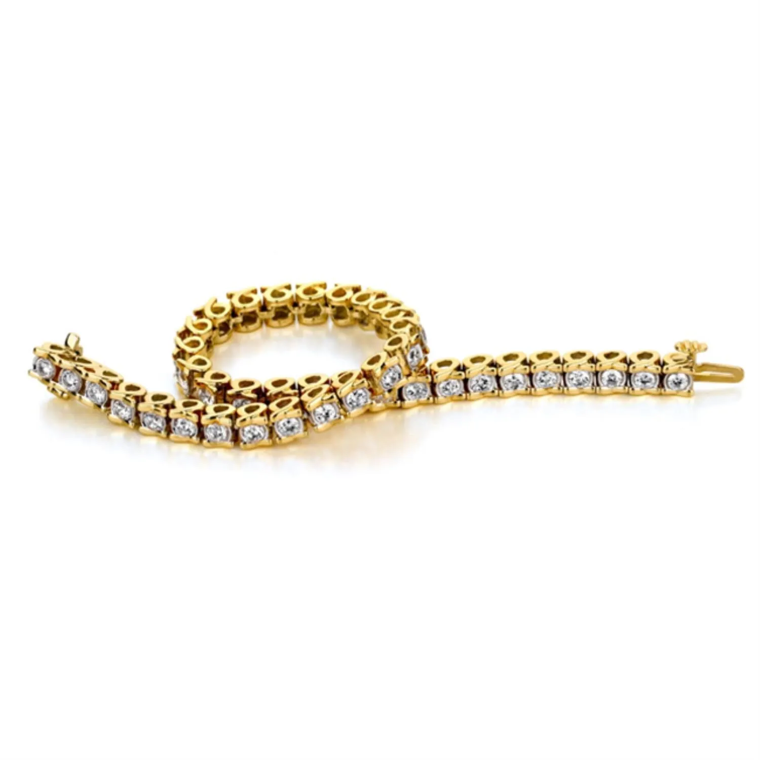 1 CTW Diamond 7-inch Tennis Bracelet in 10KT Yellow Gold