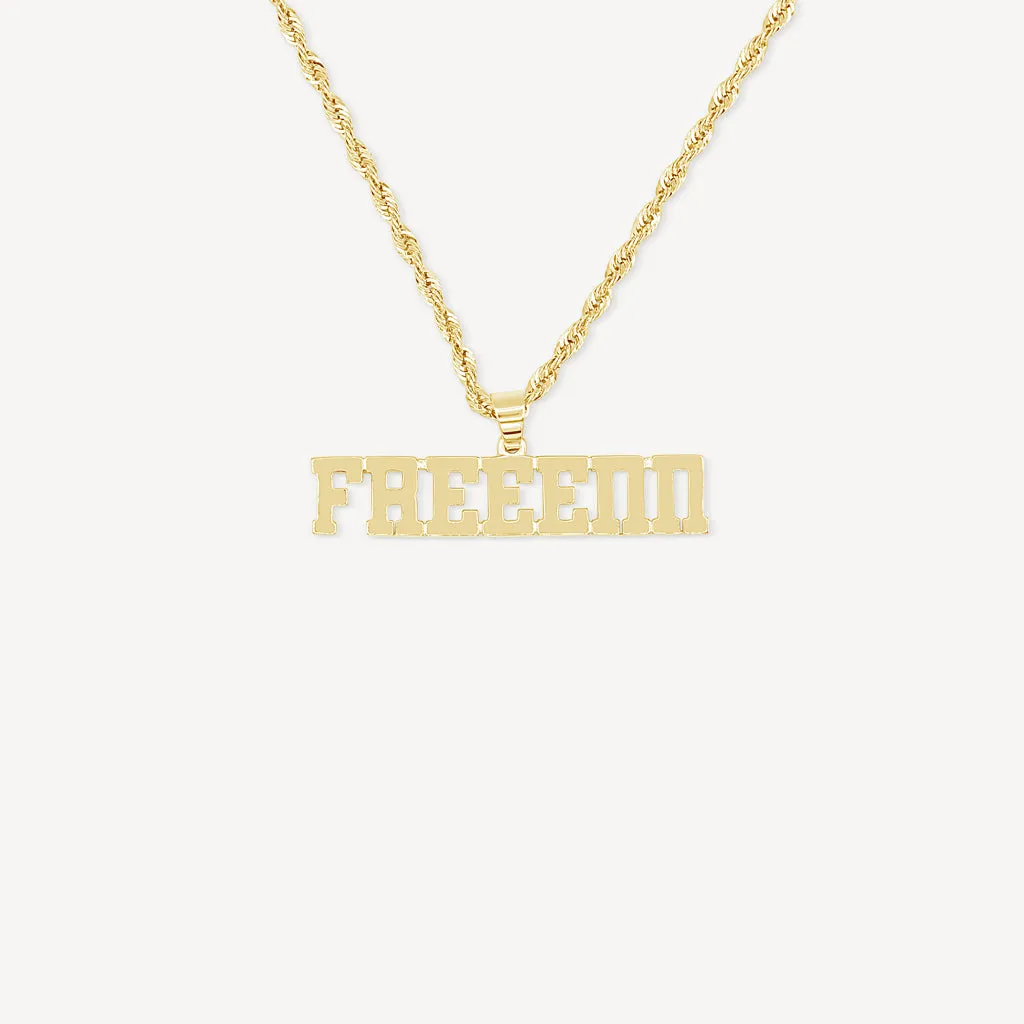 10k Custom Varsity Gold Name Pendant