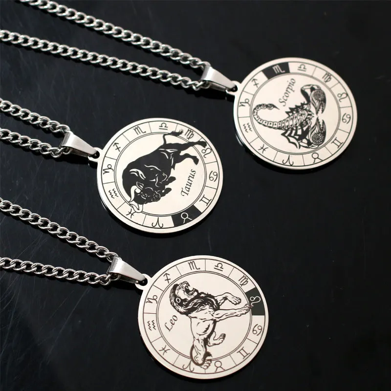 12 Constellation Stainless Steel Necklace