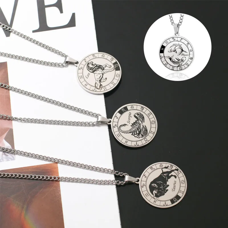 12 Constellation Stainless Steel Necklace