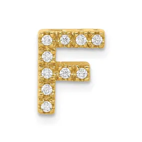 14k Diamond Initial F Charm