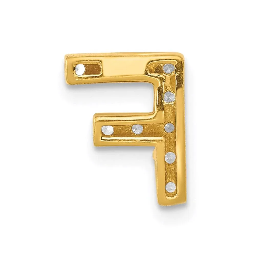 14k Diamond Initial F Charm