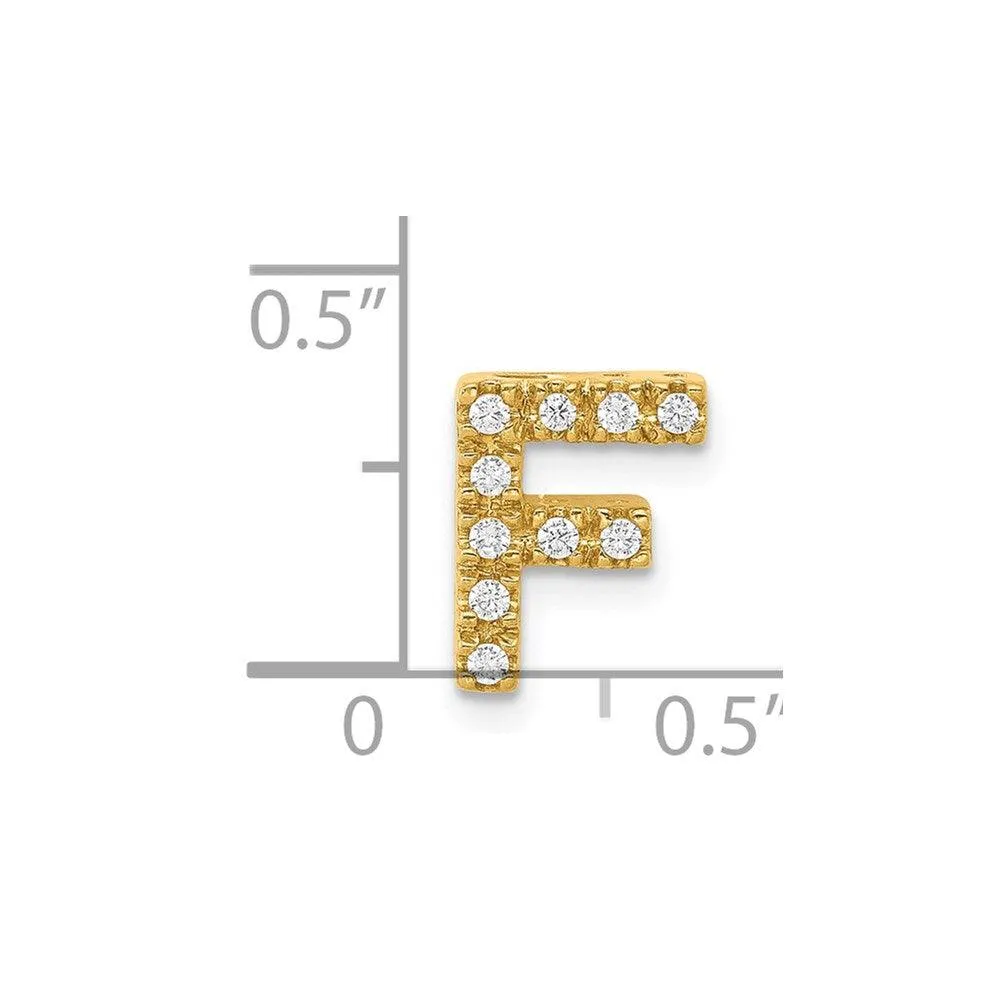 14k Diamond Initial F Charm