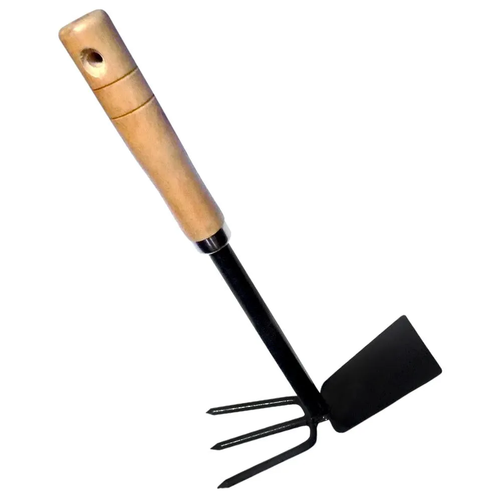 1578 2 in 1 Double Hoe Gardening Tool with Wooden Handle