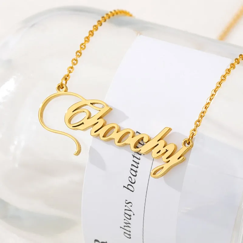 18k Gold Plated Custom Name Necklace With Crown-Christmas Gifts For Women