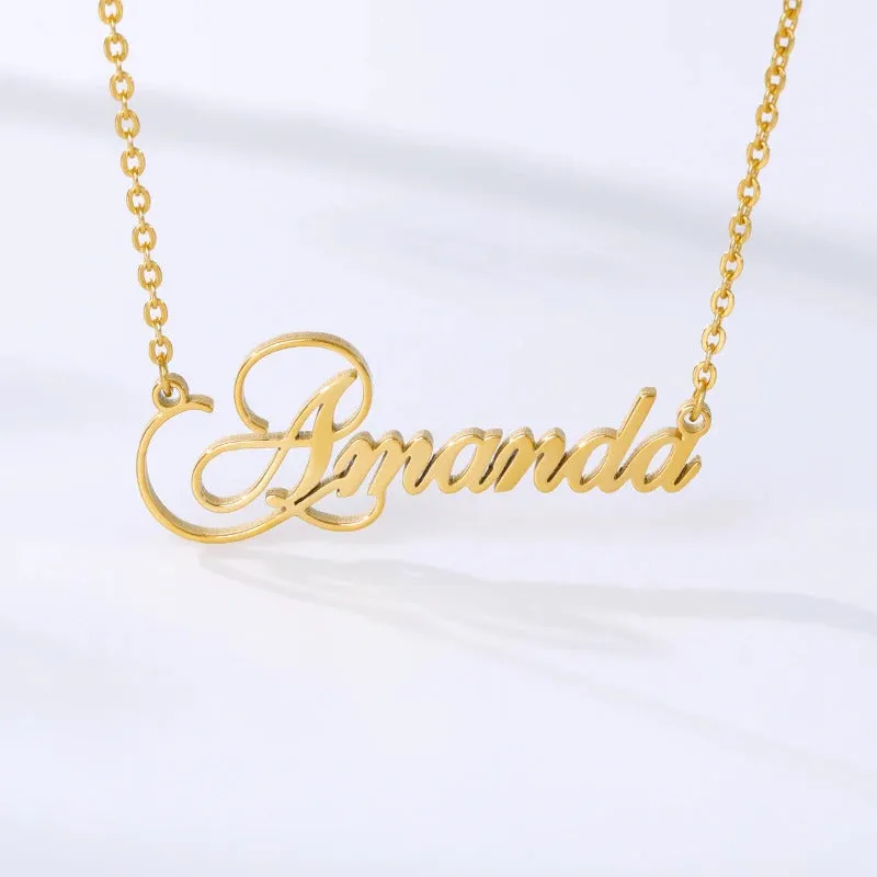 18k Gold Plated Custom Name Necklace With Crown-Christmas Gifts For Women