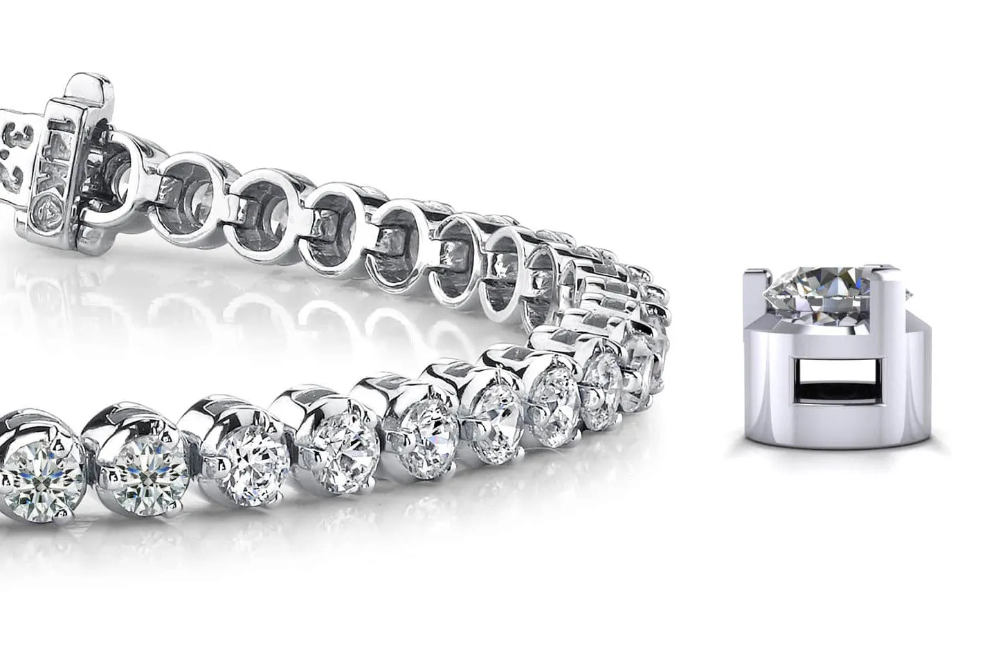 3 Prong Dreams Diamond Tennis Bracelet with 5.16 ct.(finished) 3.2mm