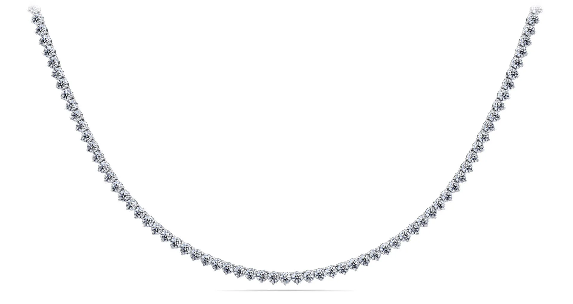 3 Prong Riviera Diamond Necklace with 7.38 ct.(finished) 2.3mm