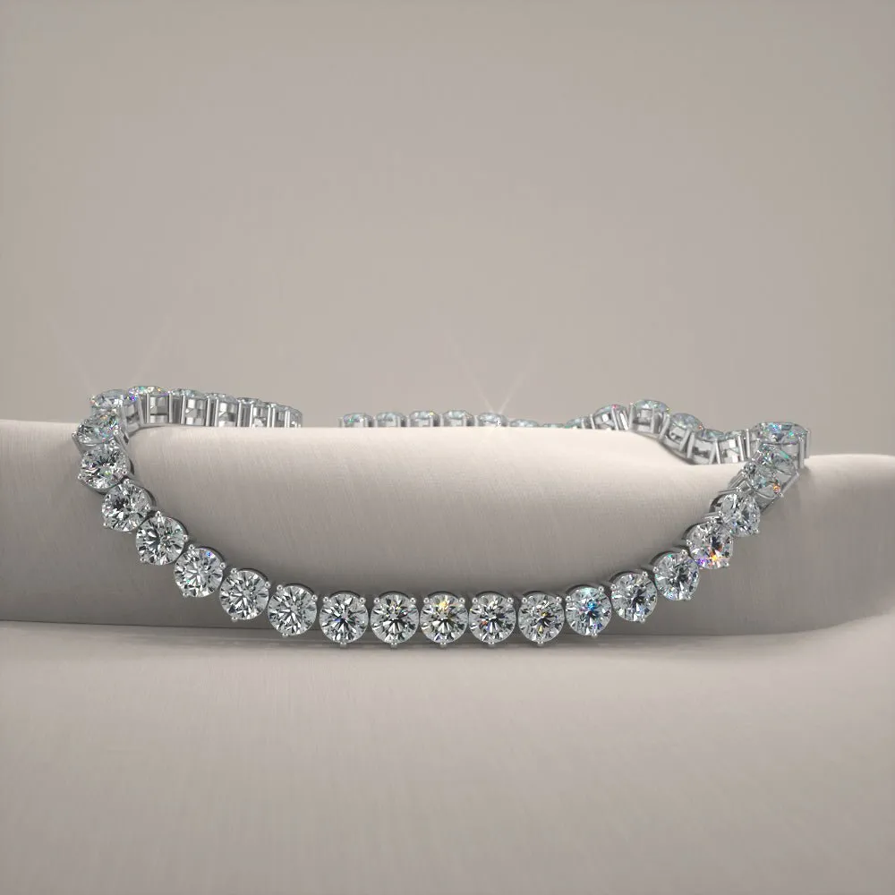 3 Prong Riviera Diamond Necklace with 7.38 ct.(finished) 2.3mm