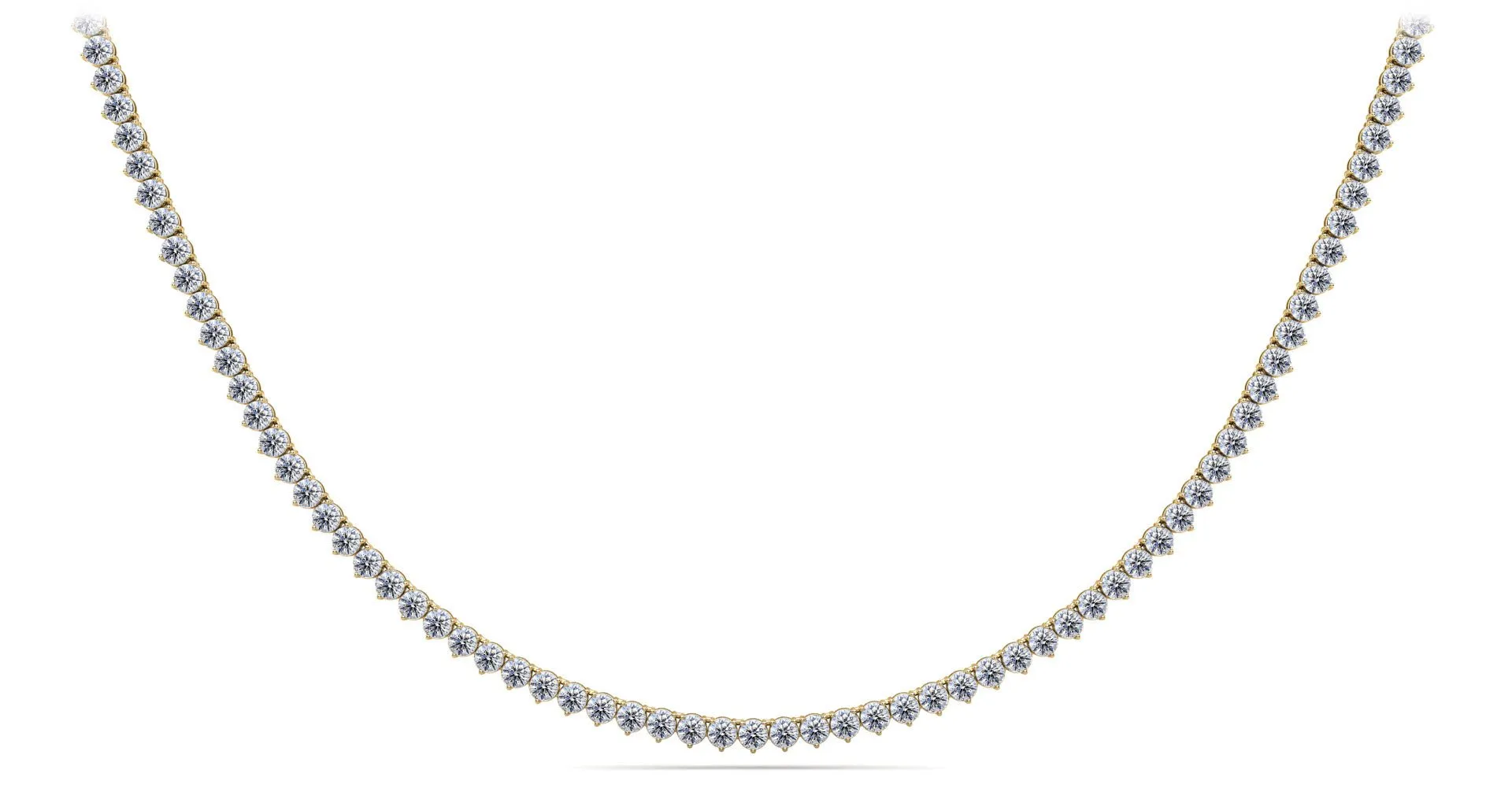 3 Prong Riviera Diamond Necklace with 7.38 ct.(finished) 2.3mm