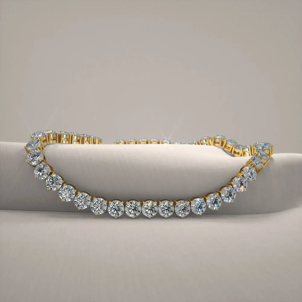 3 Prong Riviera Diamond Necklace with 7.38 ct.(finished) 2.3mm