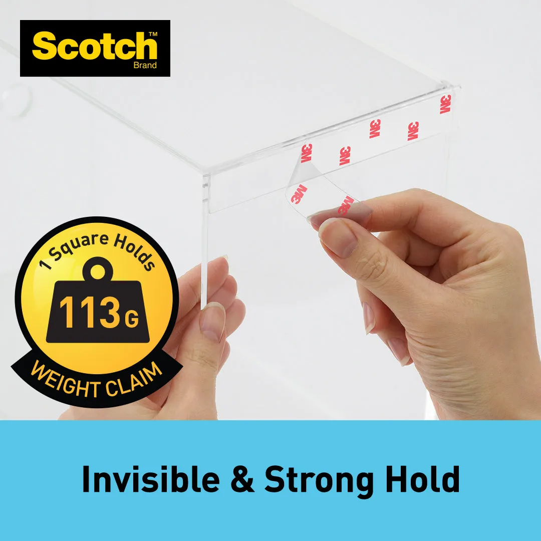 3M Scotch Clear Double-Sided Mounting Squares 25.4 mm x 25.4 mm 16/pk