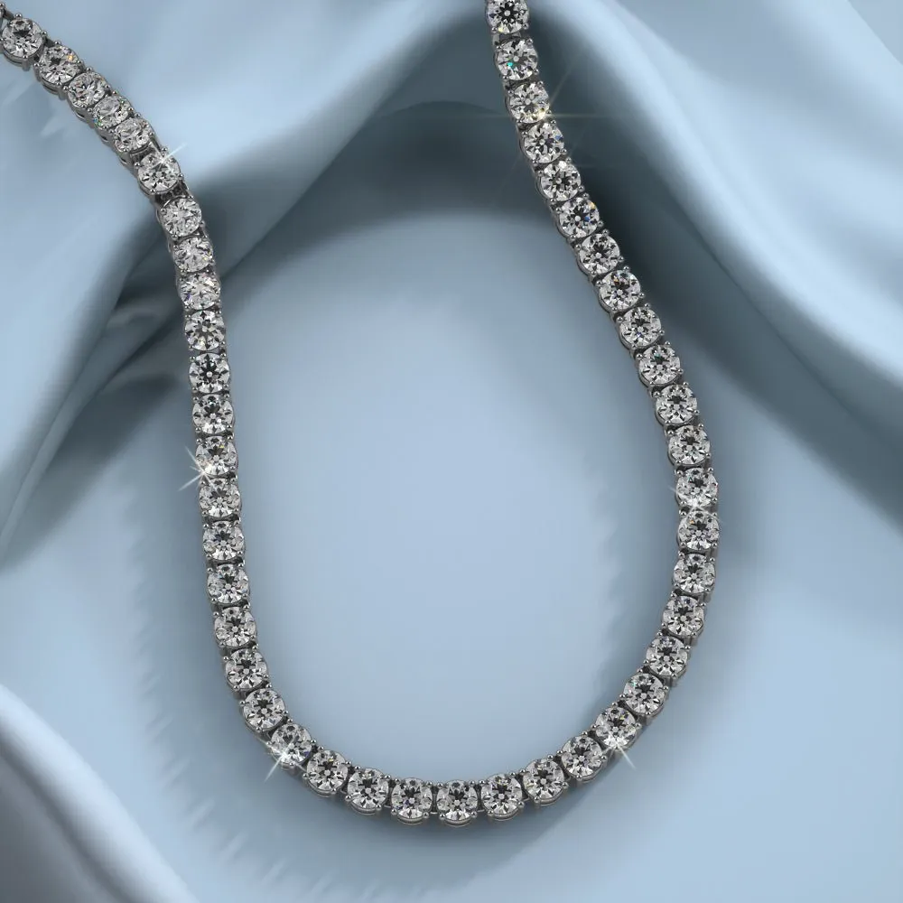 4 Prong Riviera Lab-Grown Diamond Necklace with 16.80 ct.(finished) 3.5mm