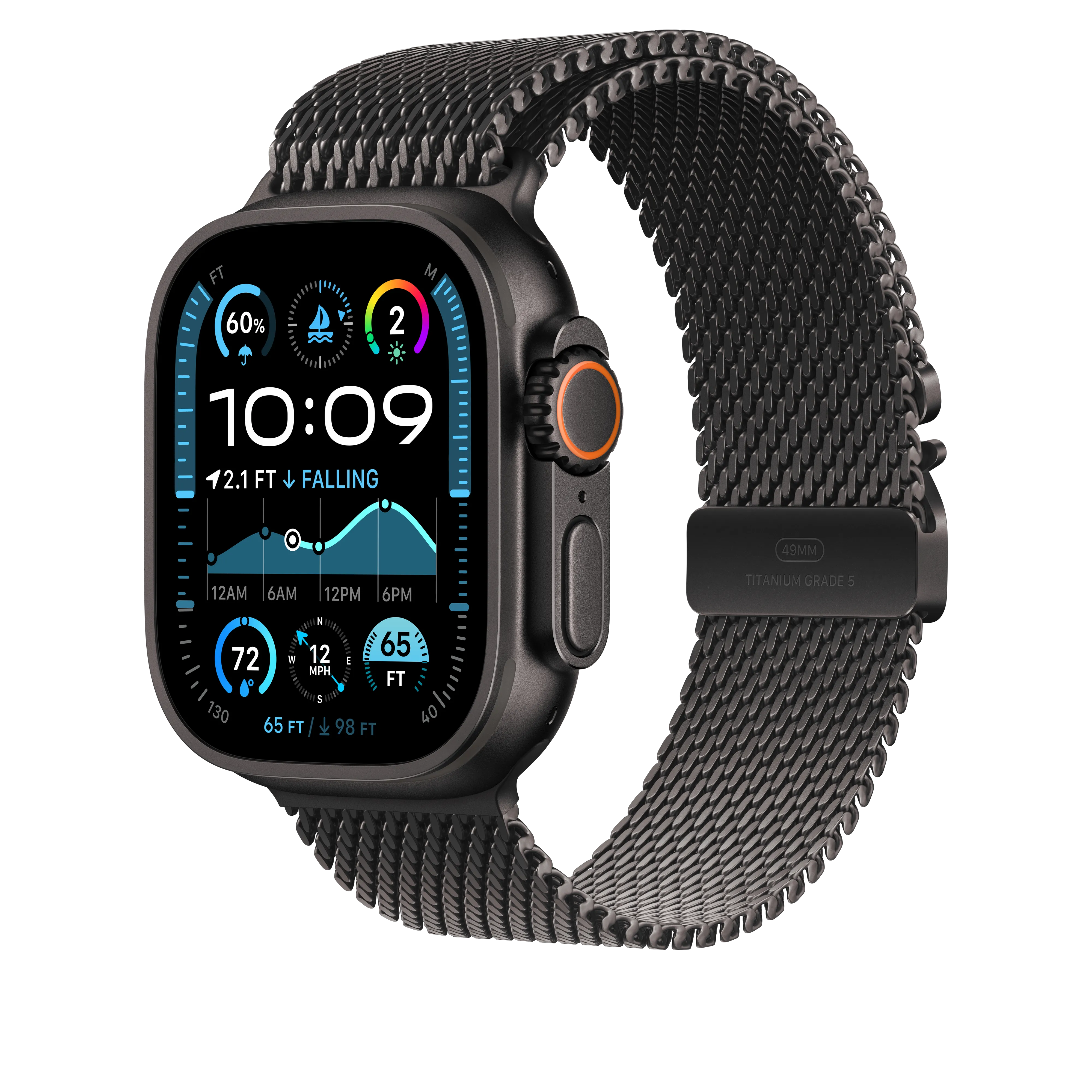 49mm Black Titanium Milanese Loop - Large