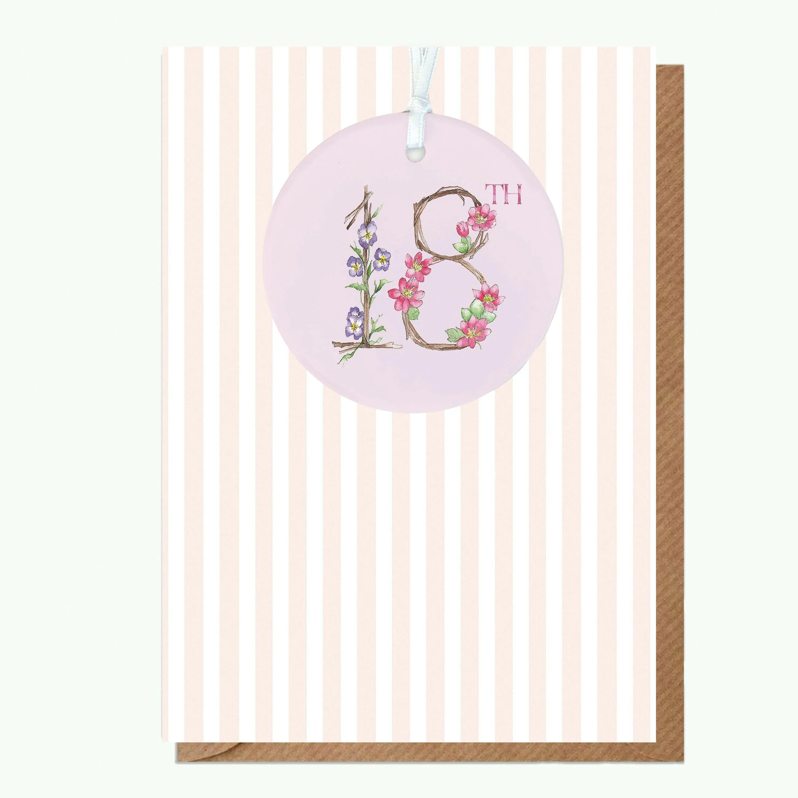 A6 Greeting Card with Ceramic Keepsake - 18th