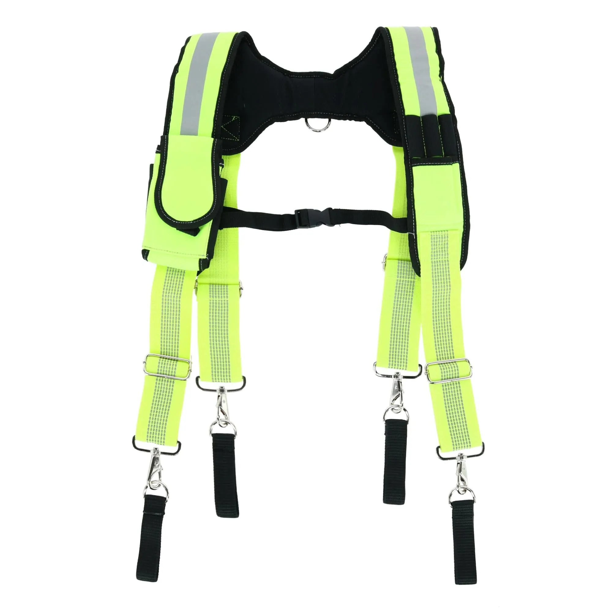 Aisenin Men's Reflective Suspenders with Pocket & Swivel Hooks & Tool Belt Loops