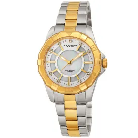 Akribos Xxiv Quartz Crystal White Dial Ladies Watch AK1006TTG