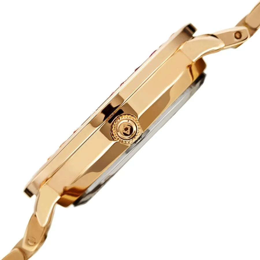 Akribos Xxiv Quartz White Dial Yellow Gold-tone Ladies Watch AK1091YG