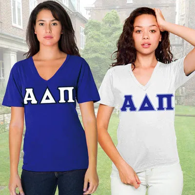 Alpha Delta Pi Sorority V-Neck Shirt (2-Pack) - Bella 3005 - TWILL