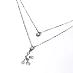 Alphabet K Necklace [White gems]