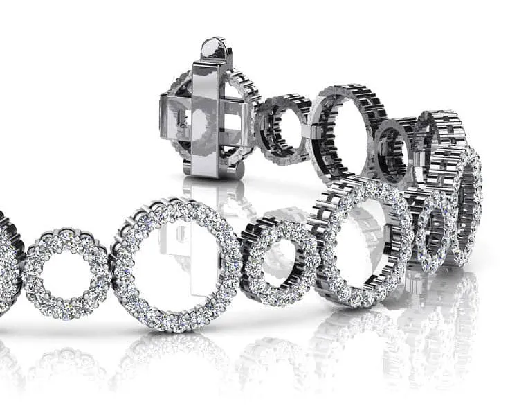 Alternating Diamond Circle Link Bracelet Lab-Grown Diamond with 6.00 ct.(finished) 1.8mm