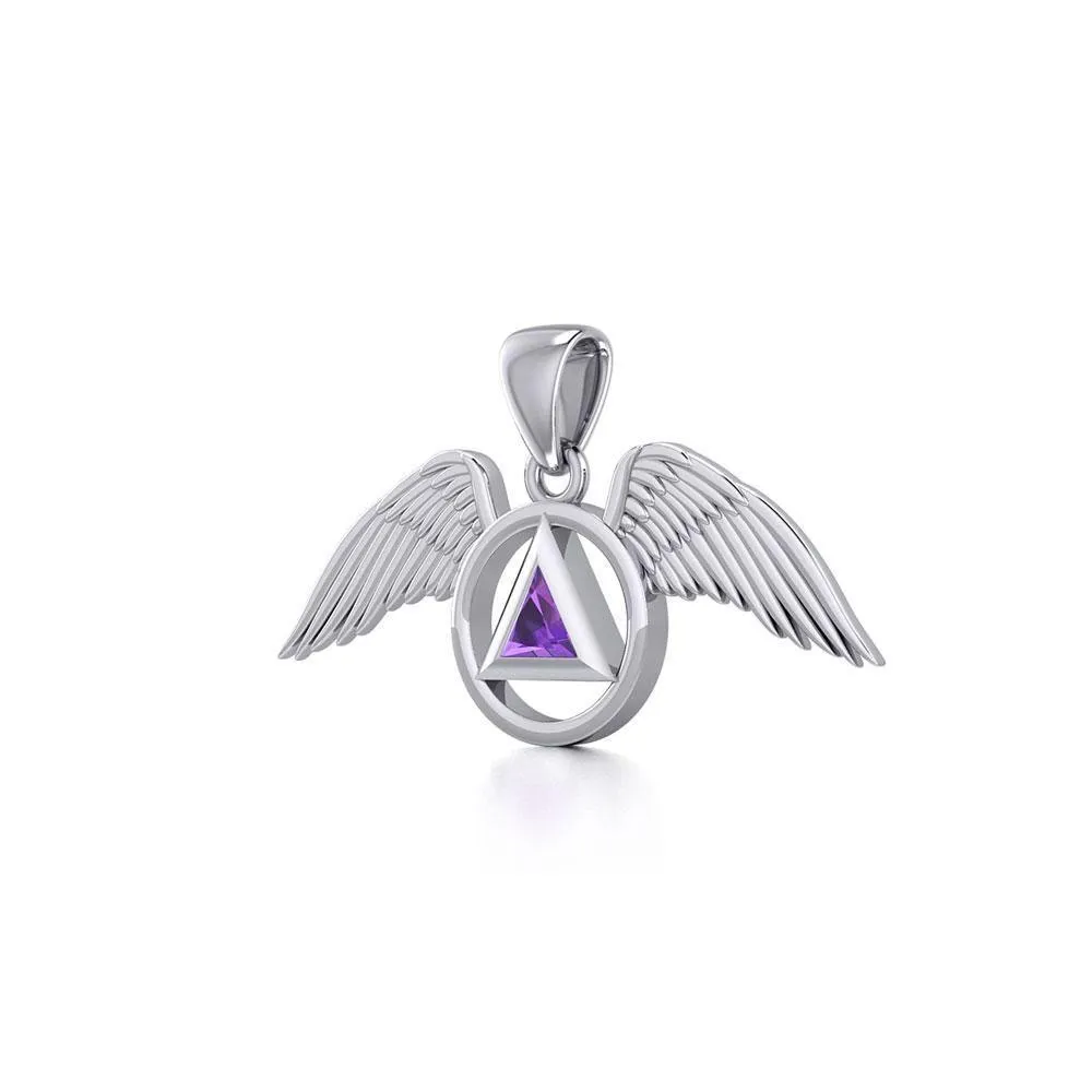 Angel Wings Recovery Pendant with Gemstone TPD5844