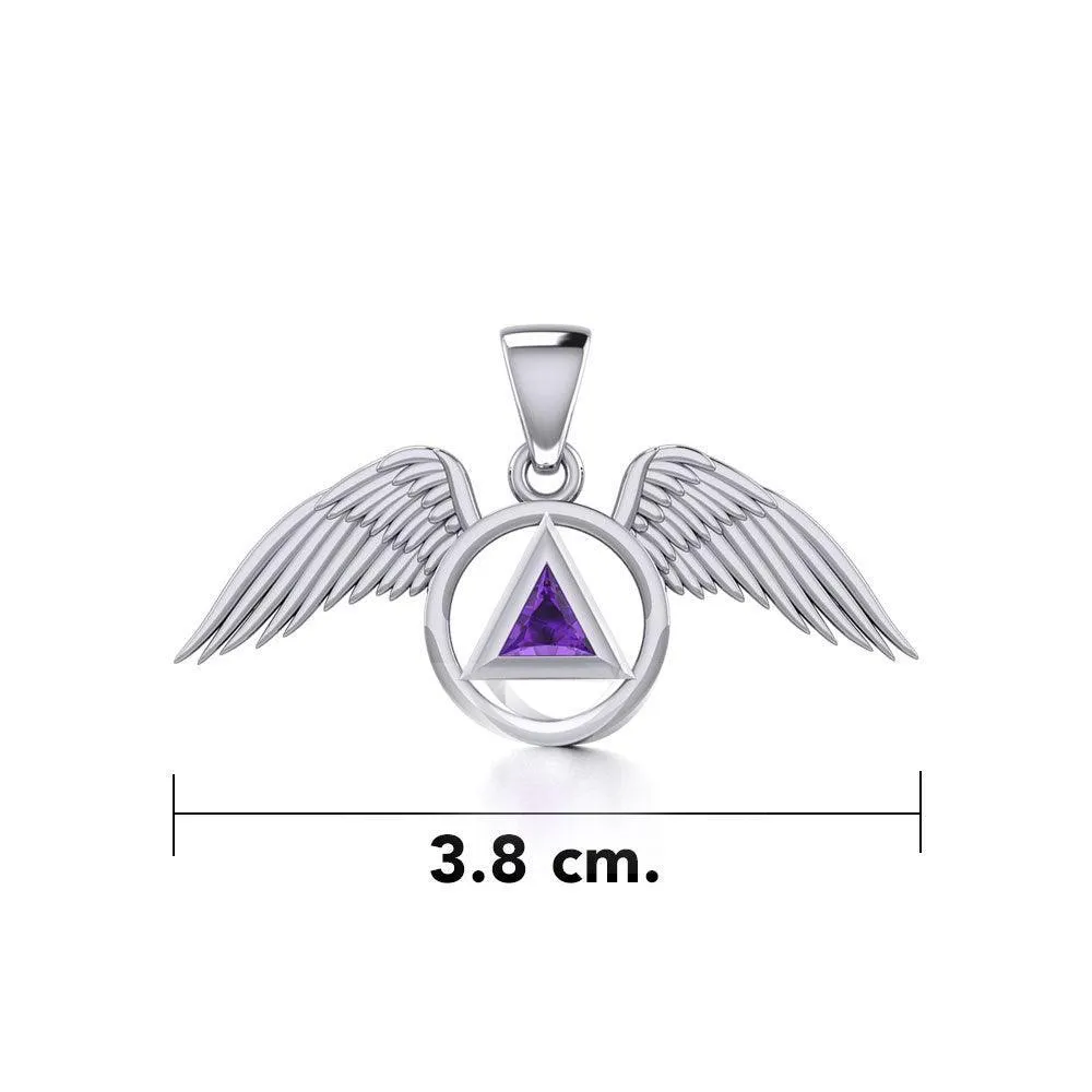 Angel Wings Recovery Pendant with Gemstone TPD5844