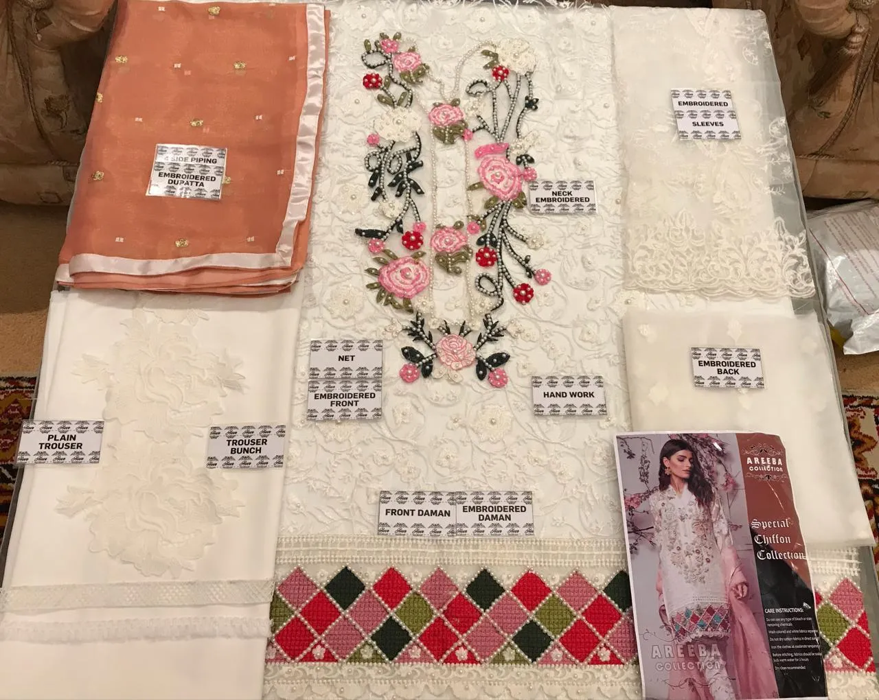 Annus Abrar Net Dresses - Embroidered Mysoori Dupatta - Replica - Unstitched