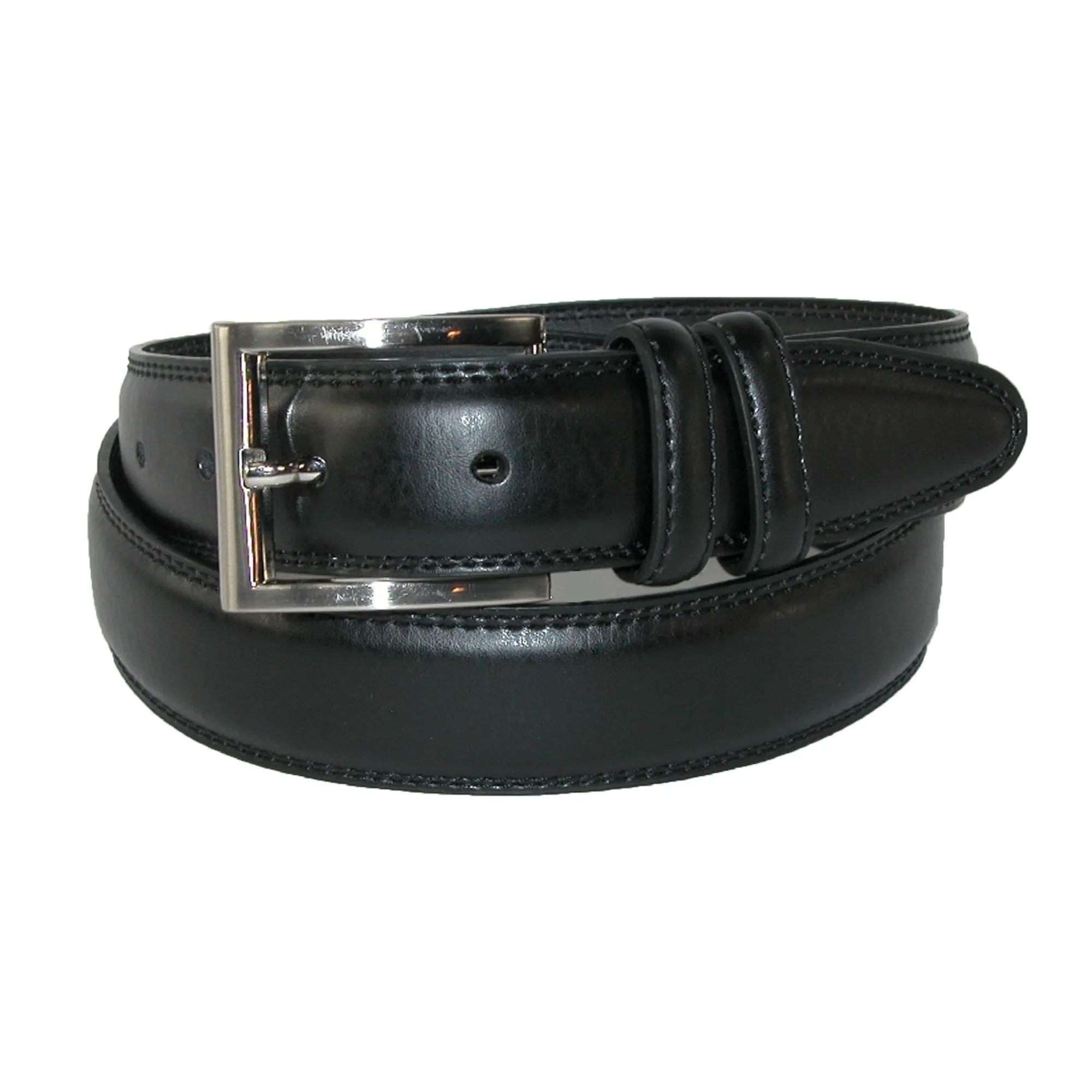 Aquarius Men's Big & Tall Leather Padded Belt with Satin Buckle