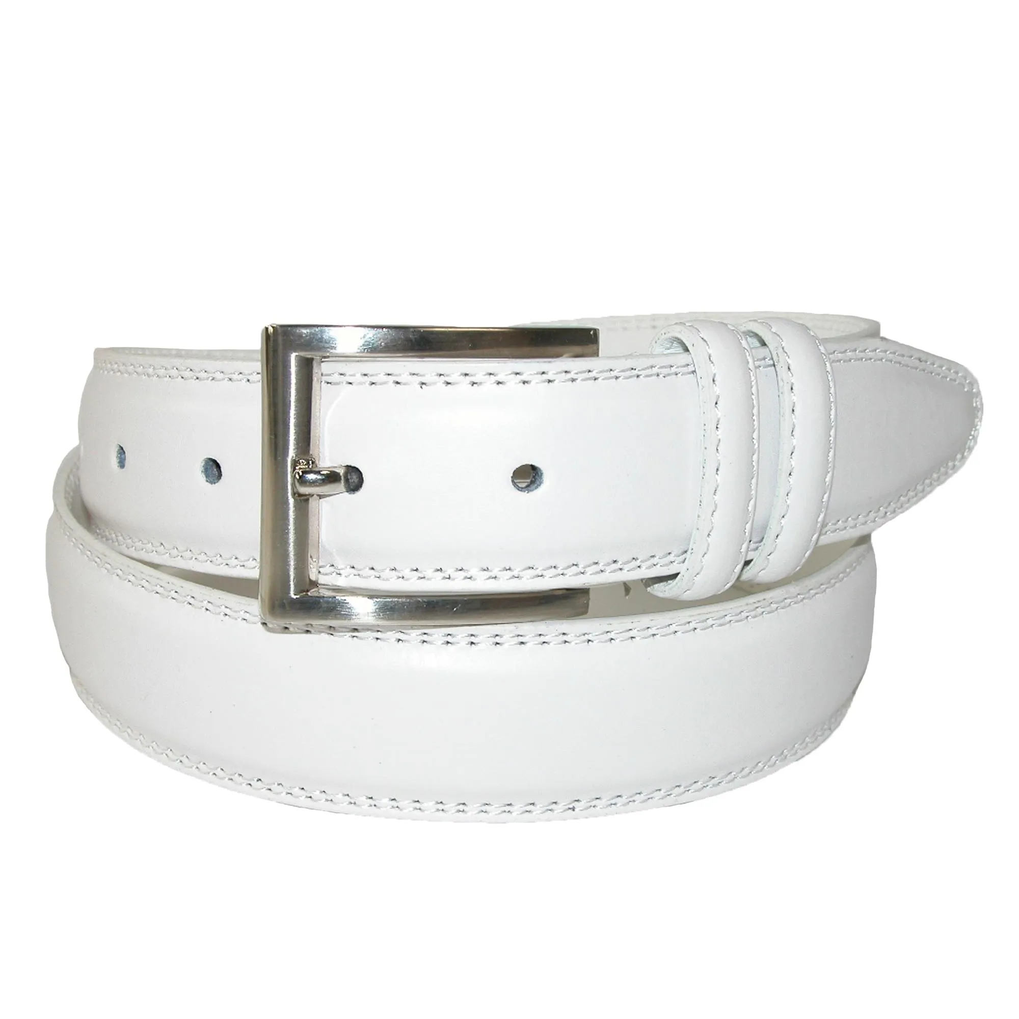 Aquarius Men's Big & Tall Leather Padded Belt with Satin Buckle