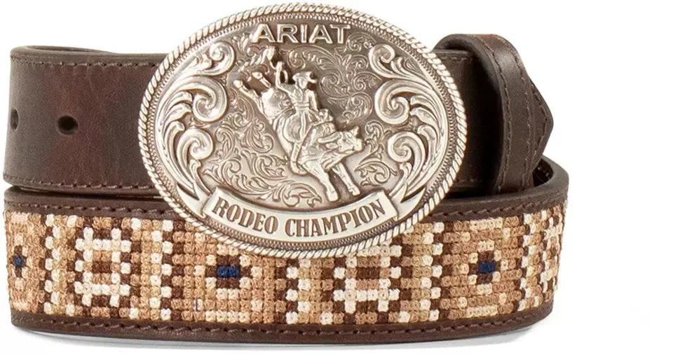 Ariat Boy's Rattlesnake Embroidered Western Belt A1308402