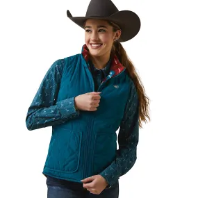 Ariat Womens Dilon Insulated Reversible Vest Deep Lagoon