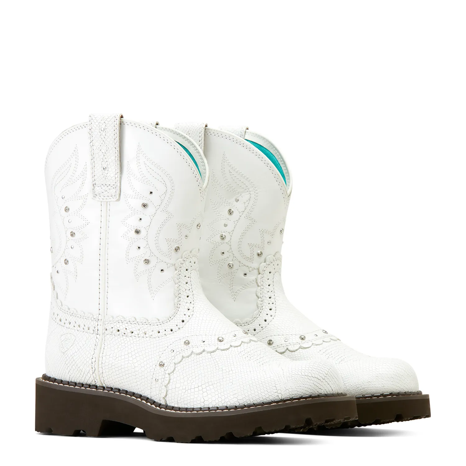 Ariat Womens Gembaby White Snake Emboss / Opulent White