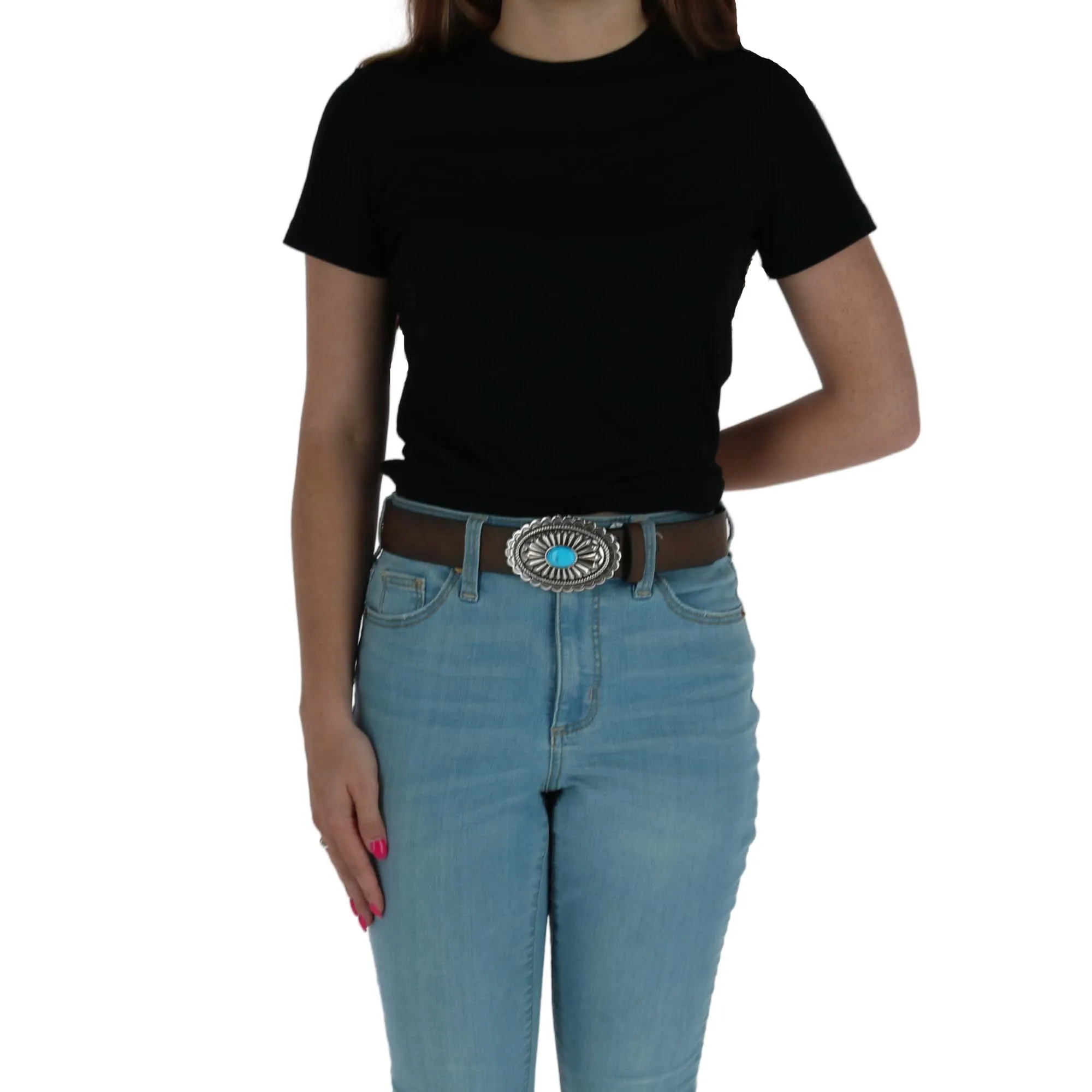 Ariat Women's Western Belt with Turquoise Buckle