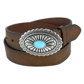 Ariat Women's Western Belt with Turquoise Buckle