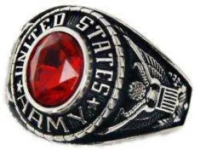 Army Ladies Ring Beautiful Rhodium Finish