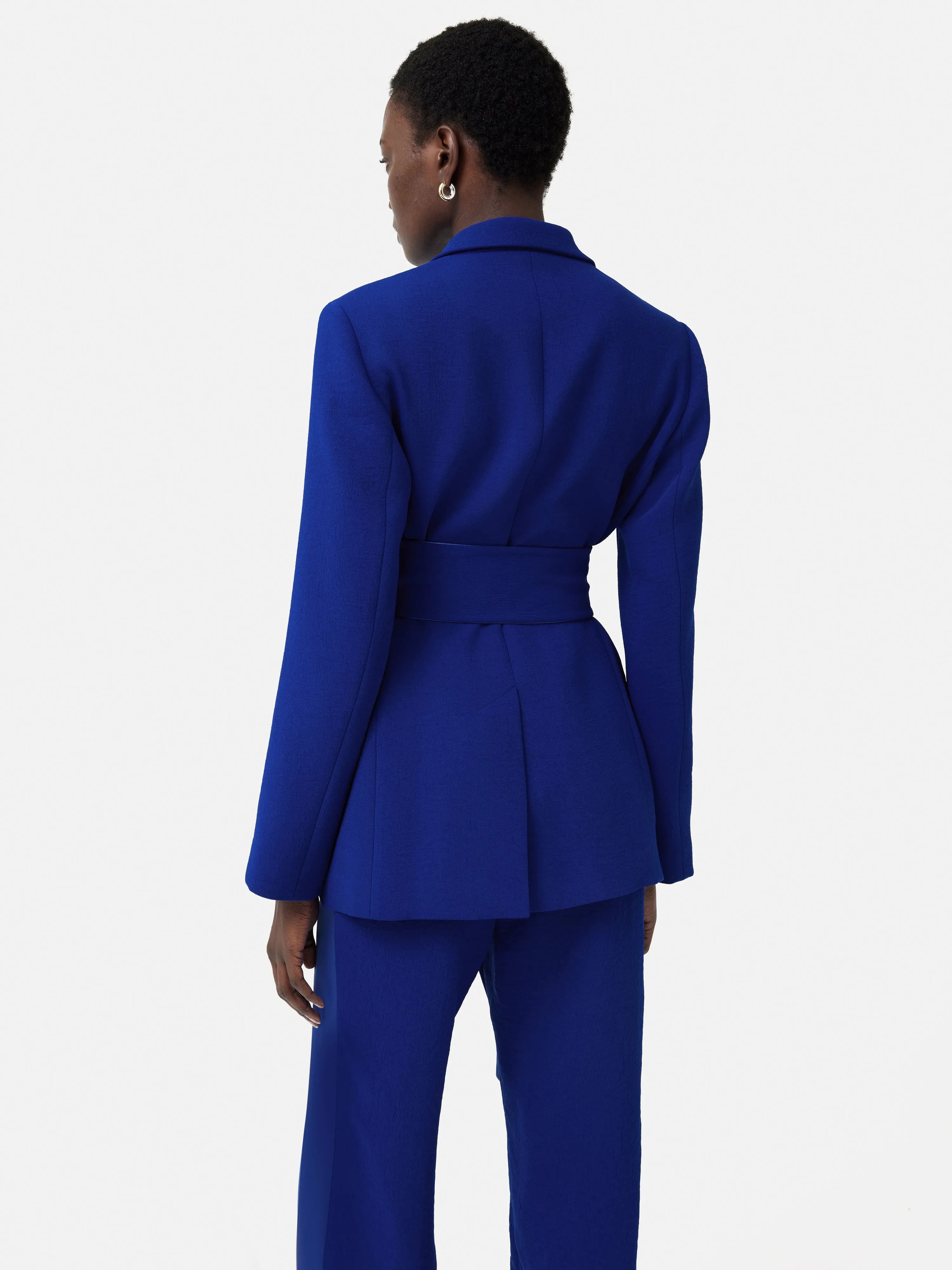 Belted Tuxedo Jacket | Blue