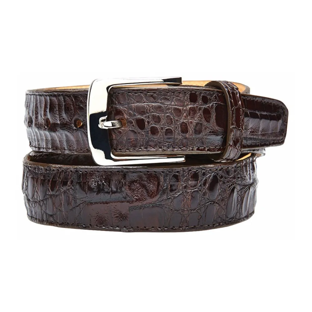 Belvedere Brown Genuine Crocodile Dress Belt