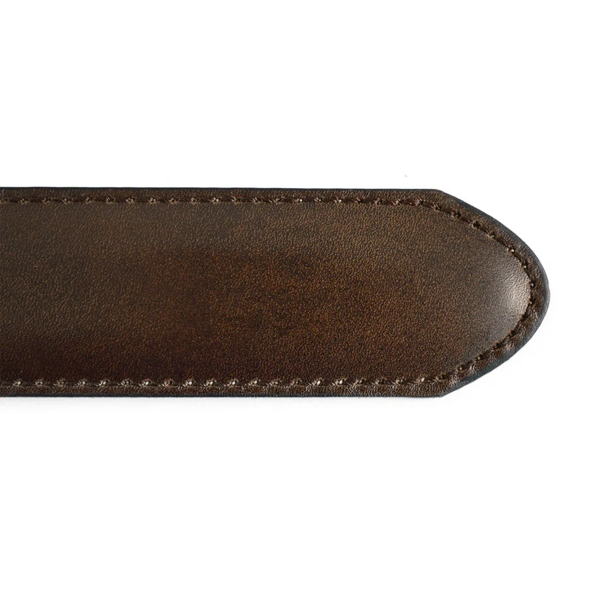 BERWICK 1707 Leather Belt - Dark Brown