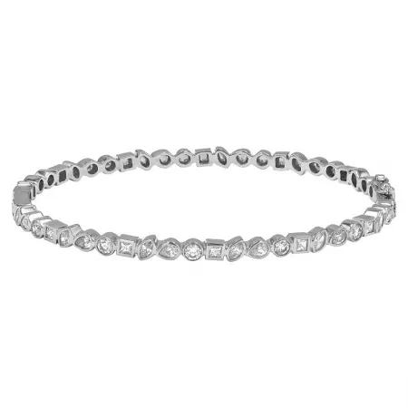 Bezel Set Multishape Diamond Bangle