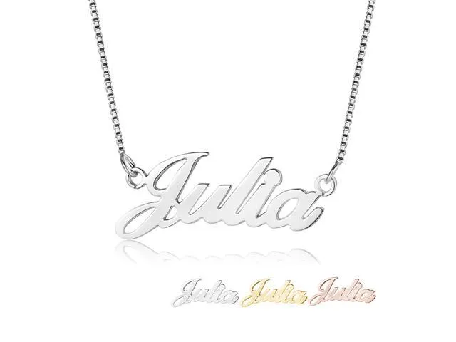 Box Chain Custom Name Necklace -Custom any Date or Name on this name necklace