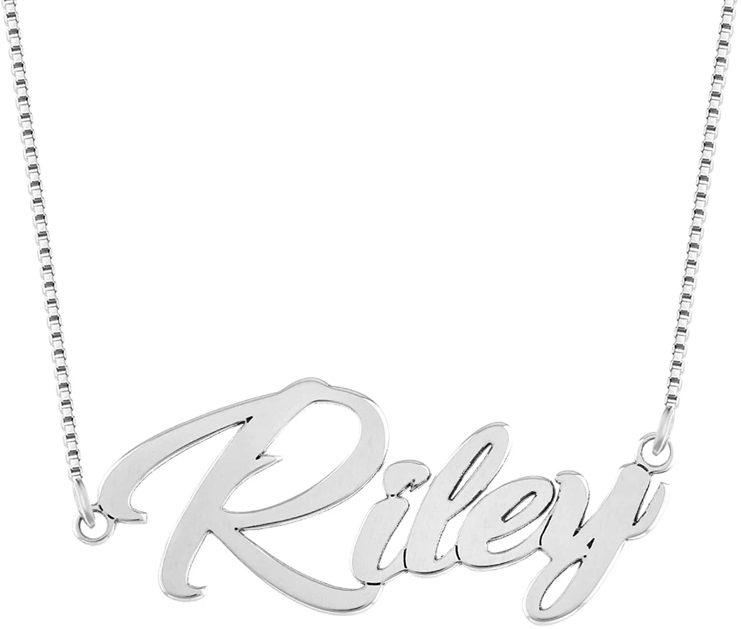 Box Chain Custom Name Necklace -Custom any Date or Name on this name necklace