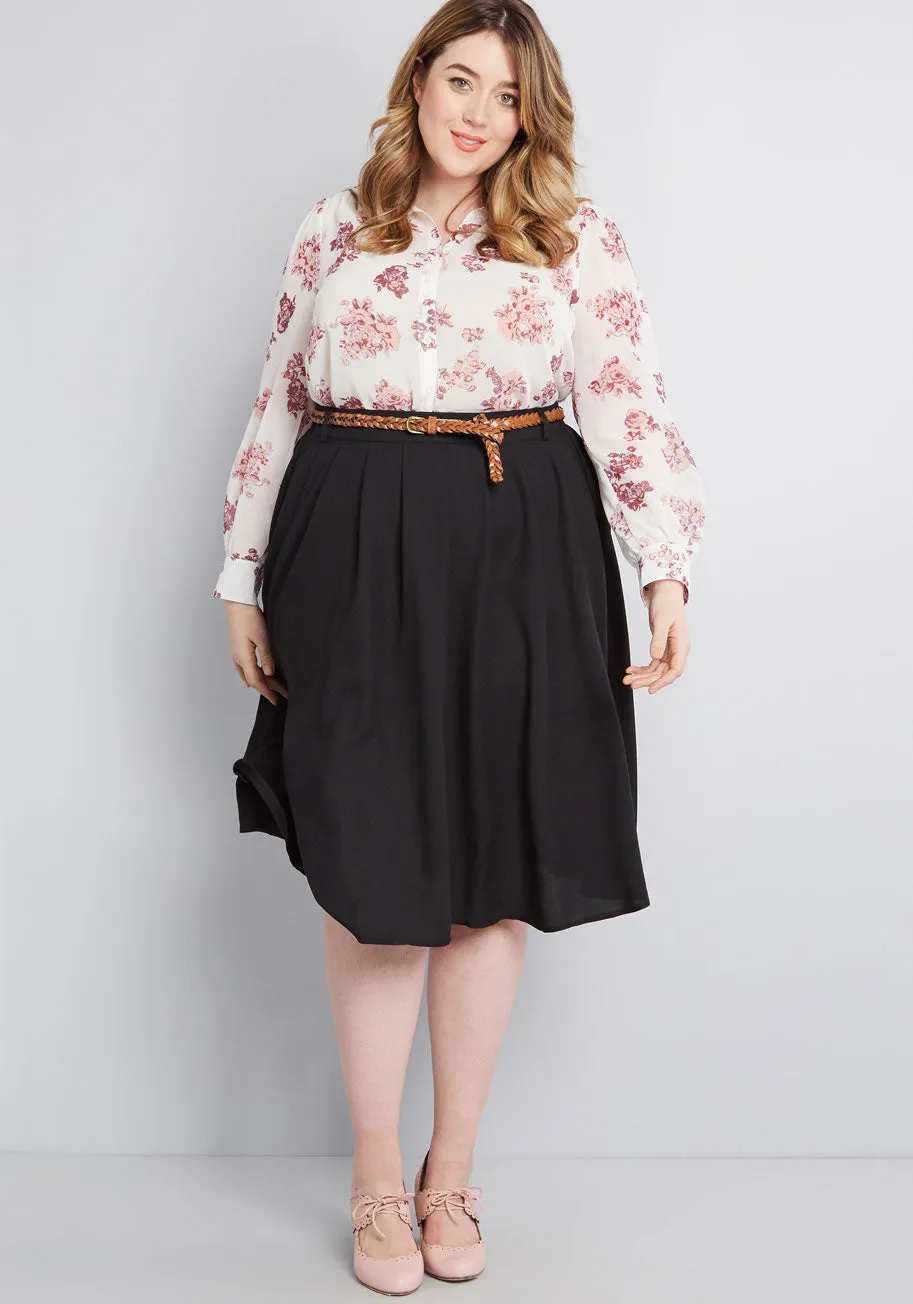 Breathtaking Tiger Lilies Midi Skirt