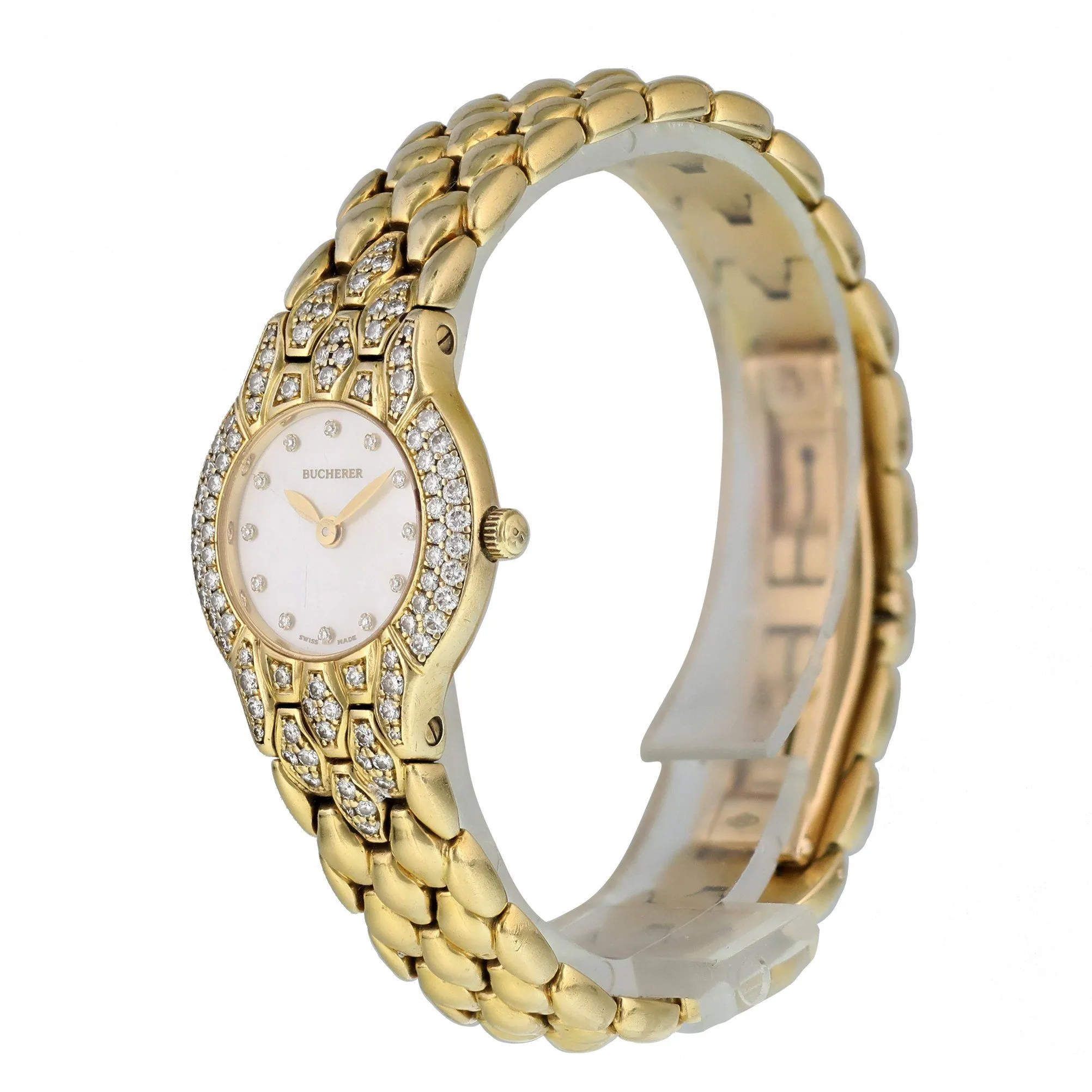 Bucherer Medea Pearl Dial Yellow Gold Ladies Watch