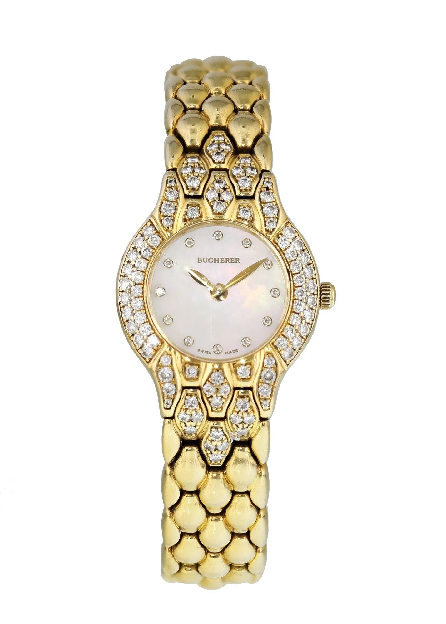 Bucherer Medea Pearl Dial Yellow Gold Ladies Watch