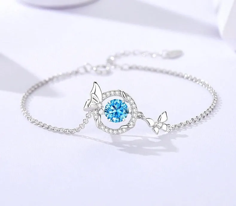 Butterfly secret butterfly smart bracelet for women s925 sterling silver fashion light luxury elegant zircon bracelet