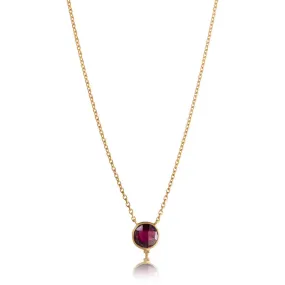 Candy Necklace, Garnet, Gold