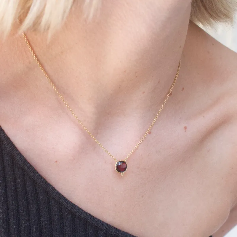 Candy Necklace, Garnet, Gold