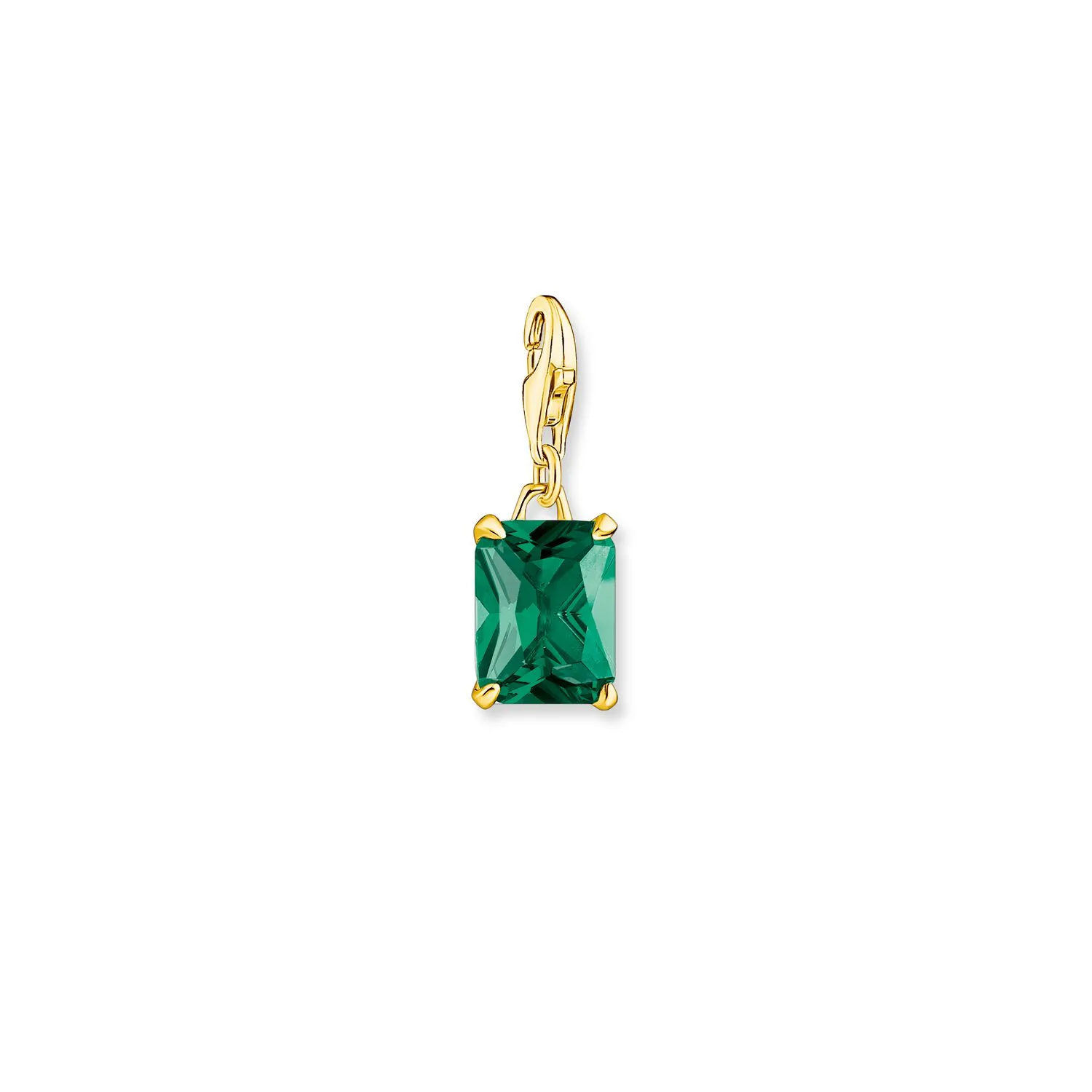 Charm Pendant Green Stone Gold